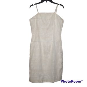 Dress Women's Sz Medium Cream Colored Heather Double Straps Zip Up Back